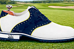 Lambda Golf – El calzado de golf de lujo sube de nivel con el nuevo modelo Ferrara White & Blue Camo